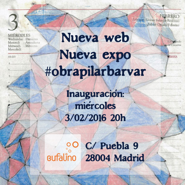 Invitación a la exposición y lanzamiento de la nueva web de Pilar Barrios