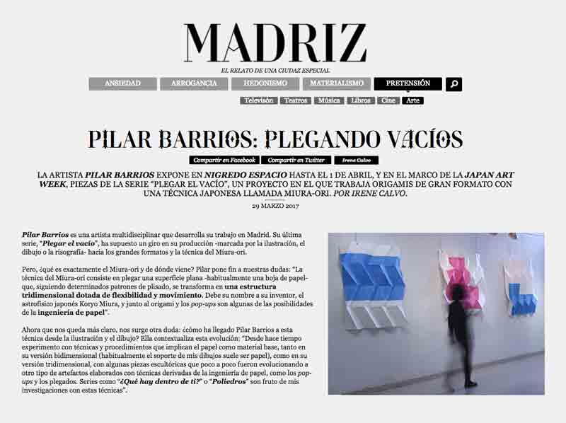 Entrevista a Pilar Barrios para la revista MADRIZ